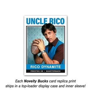 Tarjeta coleccionable de fútbol americano Tío Rico Napoleón Dynamite ACEO estilo años 60 vintage - Imagen 1 de 4