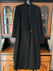 VINTAGE FLEURETTE ITALY DEEP BLACK CASHMERE MAXI COAT SAKS COLLECTION SIZE 8/10? - Picture 1 of 11