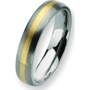 Titanium 14K Gold 5mm Mens Wedding Ring Size 10 - Picture 1 of 5