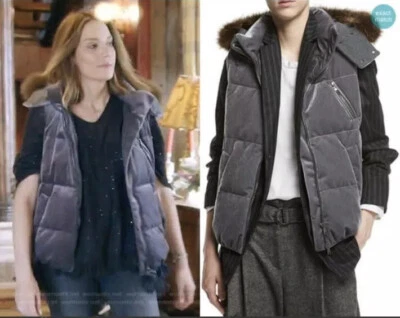 Capuz BRUNELLO CUCINELLI veludo acolchoado acabamento de pele destacável IT44 novo com etiquetas - Imagem 1 de 4