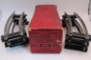 HORNBY CLOCKWORK O Gauge Track 6 x Curved Half Rails 1ft Radius Red Box - Picture 1 of 3