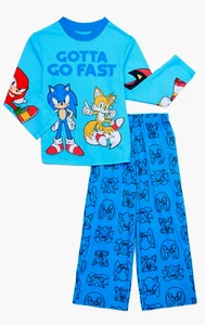Sonic the Hedgehog Pajamas Sleep Set T Shirt Pants Boys 5 6 7 8 10 12 Shadow NWT - Picture 1 of 4