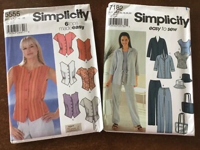 Simplicity 5555 7182 Jacket Top Pants Tote Hat Vest ~ Size 16 18 20 22 ~ Uncut - Image 1 of 4