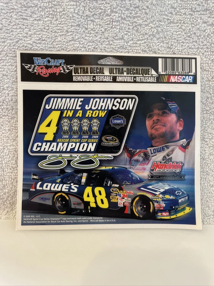 Calcomanía Jimmie Johnson #48 Lowes 4 en fila campeón 3x5 Ulta #12 Foto 1 de 2