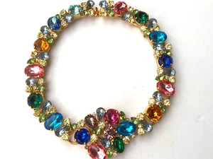 COLLAR ESLABONES DIAMANTES DE IMITACIÓN MULTICOLORES VINTAGE RARO JULIANA D&E TUTTI FRUTTI - Imagen 1 de 13