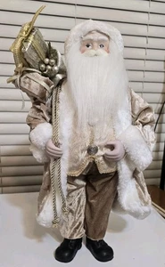 18 Zoll weiß beige Weihnachtsmann Sammlerpuppe, Weihnachtsmann Weihnachtsfigur - Bild 1 von 10