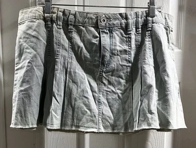 Mini-saia plissada jeans vintage J LO feminina azul claro - Tamanho 15 - Imagem 1 de 4