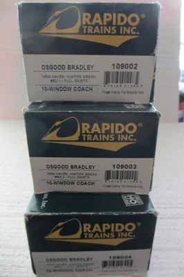3 New Haven Osgood Bradley 10 Window Coaches by Rapido.  Includes Shipping - Image 1 of 3