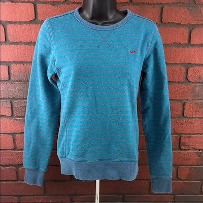Suéter Nike a Rayas Medio Verde Azulado Informal Atletismo Capas Foto 1 de 4