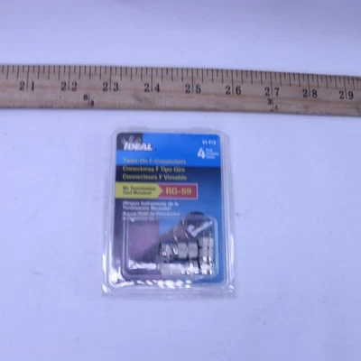 (3-Pk) Ideal Twist-On Coax Cable F-Connectors 84-018 - Image 1 of 4
