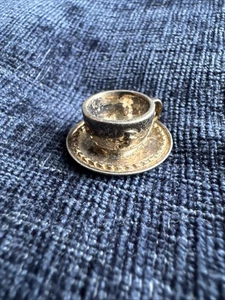 Sterling Silber Miniatur Tasse und Untertasse - Bild 1 von 7