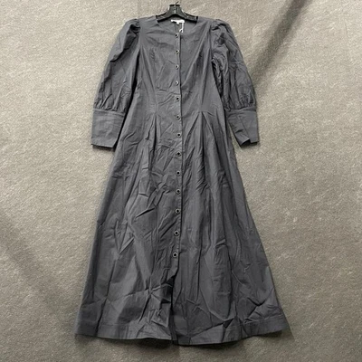 REFORMATION Halia Long Sleeve Button-up Dress Women's Size 6 Black - Image 1 of 4