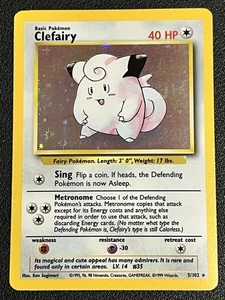 Pokemon Clefairy 5/102 - Base Set Unlimited Holo Rare - MP - Bild 1 von 3
