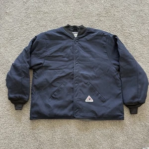 Bulwark FR Jacket Mens XXL Blue Flame Resistant Insulated Full Button Workwear - Picture 1 of 13