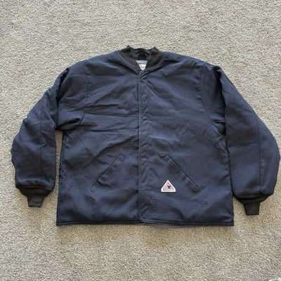 Bulwark FR Jacket Mens XXL Blue Flame Resistant Insulated Full Button Workwear - Image 1 of 4