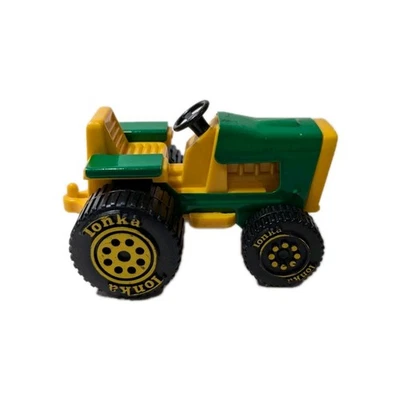 Vintage 1970s Tiny Tonka Farm Tractor 811002 - Green & Yellow, Pressed Steel - Image 1 of 4