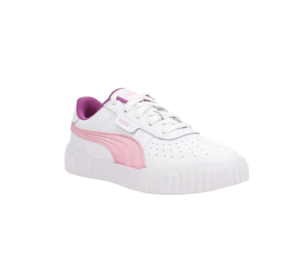Zapatillas informales blancas con cordones perforadas rosa PUMA Cali para niñas pequeñas 392 Foto 1 de 4