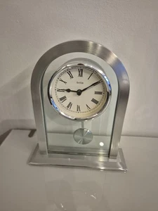 Acctim Silver / Brushed Steel Pendulum Clock in perfect condition FREE UK P&P - Picture 1 of 5