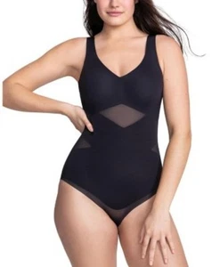 Honeylove schwarzer Sculptwear Body mit Netzeinsätzen & unterstützenden Cups Größe 2X - Bild 1 von 11