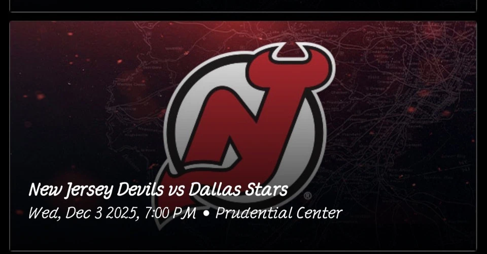 2 NJ Devils Vs Dallas Stars Tickets  12/3/25 Sec 132 Row 1 - Image 1 of 1