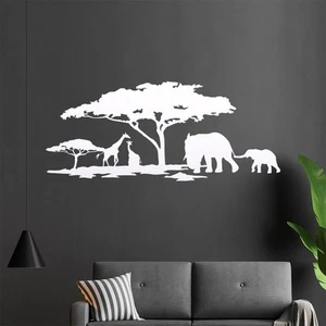 Autocollant Mural Motiv Afrique Giraffes Et Éléphants Pour Le Salon 1426 - Picture 1 of 204