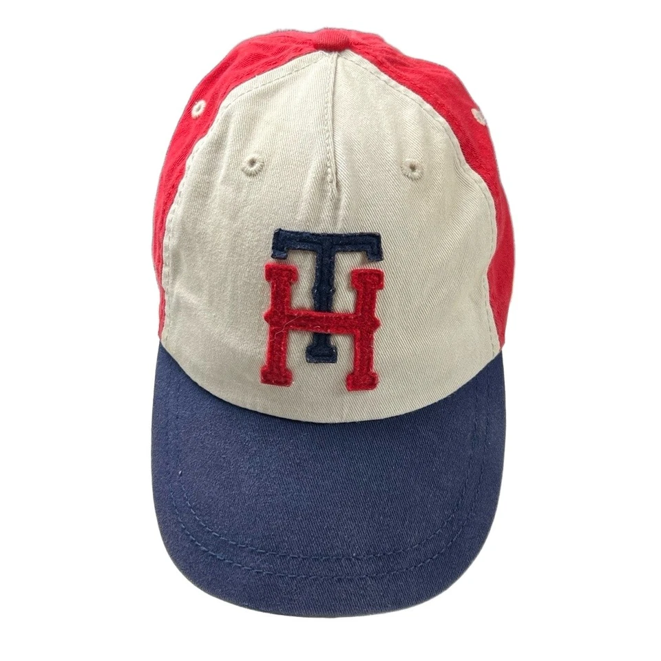 Tommy Hilfiger Baseball Cap Kids 4-7 Red Beige Navy Embroidered Logo Classic - Image 1 of 4