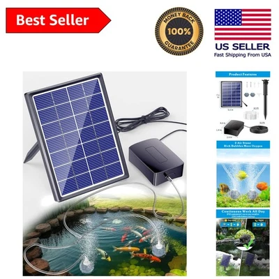 Efficient Solar Pond Bubbler with 2200mAh Battery, Perfect for Fish Tanks - Image 1 of 4