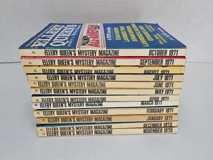LOT OF 12 CONSECUTIVE ELLERY QUEENS MYSTERY MAGAZINE 1970-71 WITH EDWARD HOCH - Imagen 1 de 19