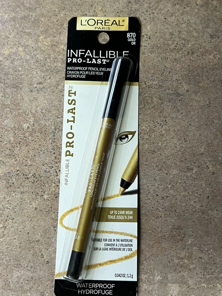 1 Lápiz delineador impermeable L’oreal INFALIBLE PRO-LAST Tono 870 DORADO-Nuevo,Sello Foto 1 de 1