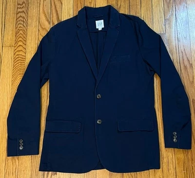 Gap Navy Blue Blazer Sport Coat Jacket Cotton Twill 2 Button Mens Medium - Image 1 of 4