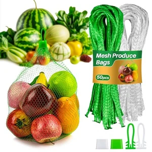 Mesh Produce Bags - 20Inch Mesh Vegetable Bags Onion Storage Bags Net with Lo... - Picture 1 of 6