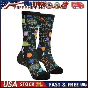 SCIENCE Novelty Crew Socks Casual Crazy Funny Dress Socks For Women Men Teens - Picture 1 of 10