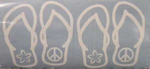 6" FLIP FLOPS / PEACE & FLOWER VINYL DECAL STICKER Laptop bumper Window - Picture 1 of 1