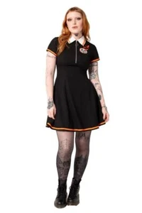 Hell Bunny Skater Dress Jack-O-Lantern Halloween Party Pumpkin Embroidery Spooky - Picture 1 of 9