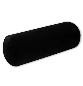 Mf29g Black Soft Smooth Microfiber Velvet Bolster CASE Yoga Neck Roll COVER Size - Picture 1 of 5