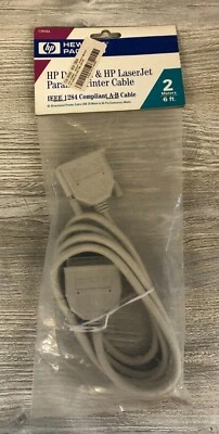 New Sealed 1996 Hewlett-Packard HP C2950A DeskJet LaserJet Printer Cable 6 Foot - Image 1 of 4