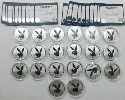 (20) 2002 Playboy Jan (10) & Feb (10) Limited Edition /1000 - 1/2oz .999 Silver  - Image 1 of 4