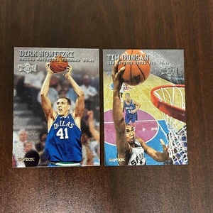 Lot of 2 1999-00 Skybox Metal Dirk Nowtizki Tim Duncan Mavericks Spurs - Picture 1 of 2
