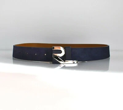$595 🆕️ Подлинный RALPH LAUREN коллекции темно-синий замшевый RL пряжка ремня S - Изображение 1 из 4