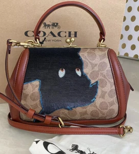 NWT COACH 1941 X DISNEY PETER PAN 23 FRAME KISSLOCK SEQUIN SATCHEL XBODY 68933 - Picture 1 of 12
