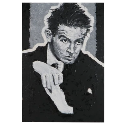 GRAN PINTURA AL ÓLEO 50" blanco/negro del artista EGON SCHIELE - ARTE original Foto 1 de 4