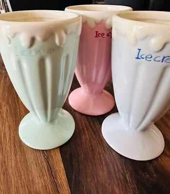 Clayre & Eef Eisbecher Eiscremebecher  ,Landhaus, 3 Artikel Set - Bild 1 von 4