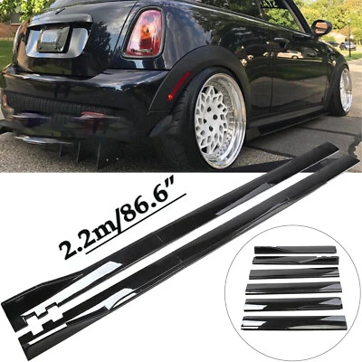 86.6'' Gloss Black Side+Skirts Extention Body Kit For Mini Cooper S R53 R56 Foto 1 de 4