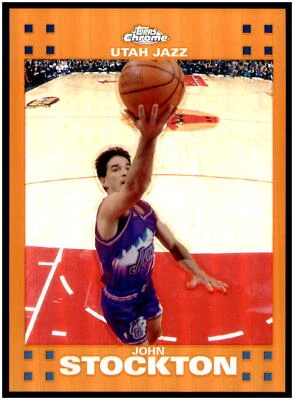 2007-08 Topps Chrome #98 John Stockton Refractors Orange #/199 - Image 1 of 2