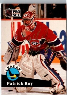 1991-92 ProSet Patrick Roy #599 Autographed Card Rookie Montreal Canadiens NHL - Image 1 of 2