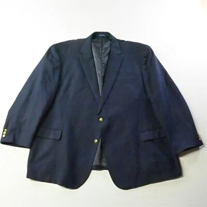 Stafford 58L Navy Blue Wool Gold Button Mens Blazer Sport Coat Jacket - Picture 1 of 12