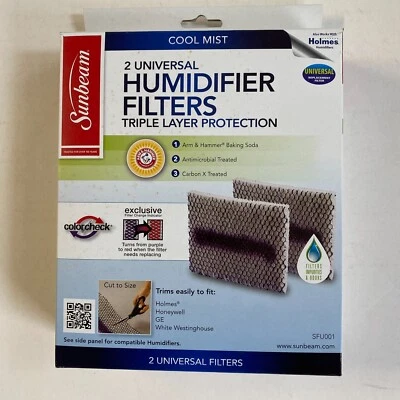 Sunbeam SFU001 Cool Mist Humidifier Filter Duracraft Holmes Honeywell 2-Pack - Image 1 of 4