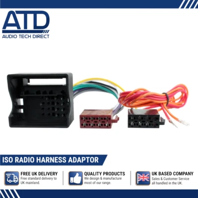 ISO Radio Adaptor For VW Caddy Crafter EOS Golf Mk6 Polo Wiring Harness Quadlock - Image 1 of 4