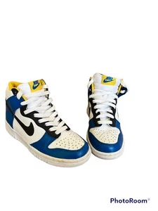 Nike Dunk High GS Blue, White, Yellow, Anthracite *Rare Colours* size UK 3 VGC - Picture 1 of 7