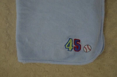 Baby Connection 45 Baseball Baby Blanket Thermal Waffle Weave Blue Red Green - Image 1 of 4